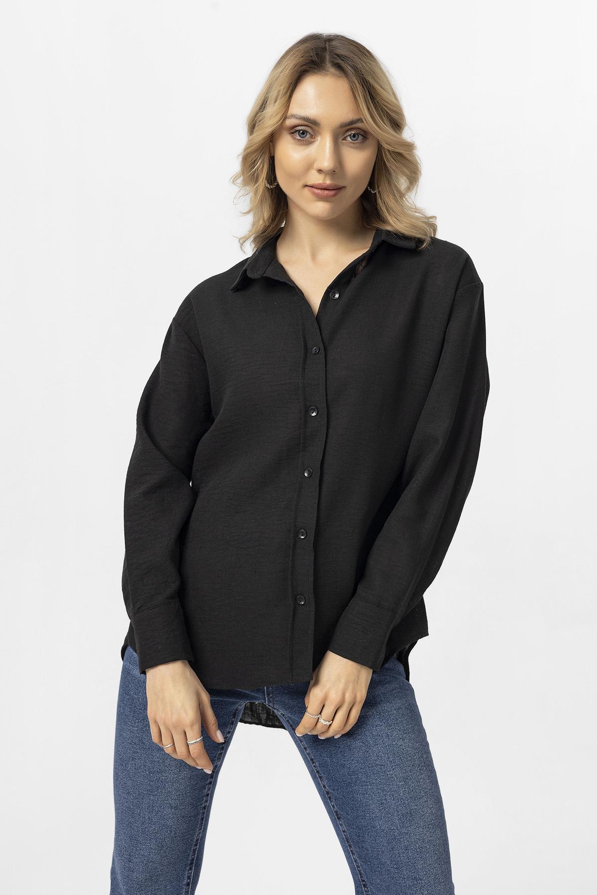 Kadın Oversize Keten Gömlek