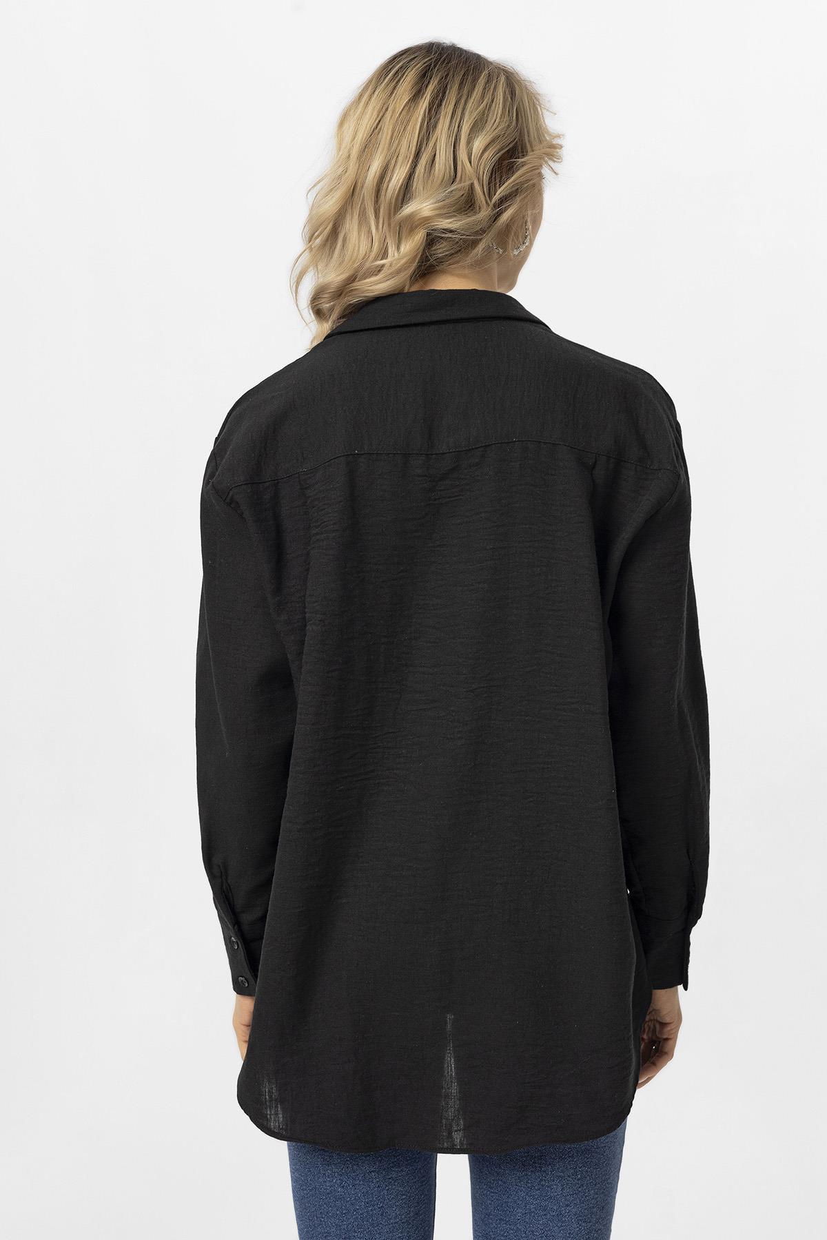 Kadın Oversize Keten Gömlek