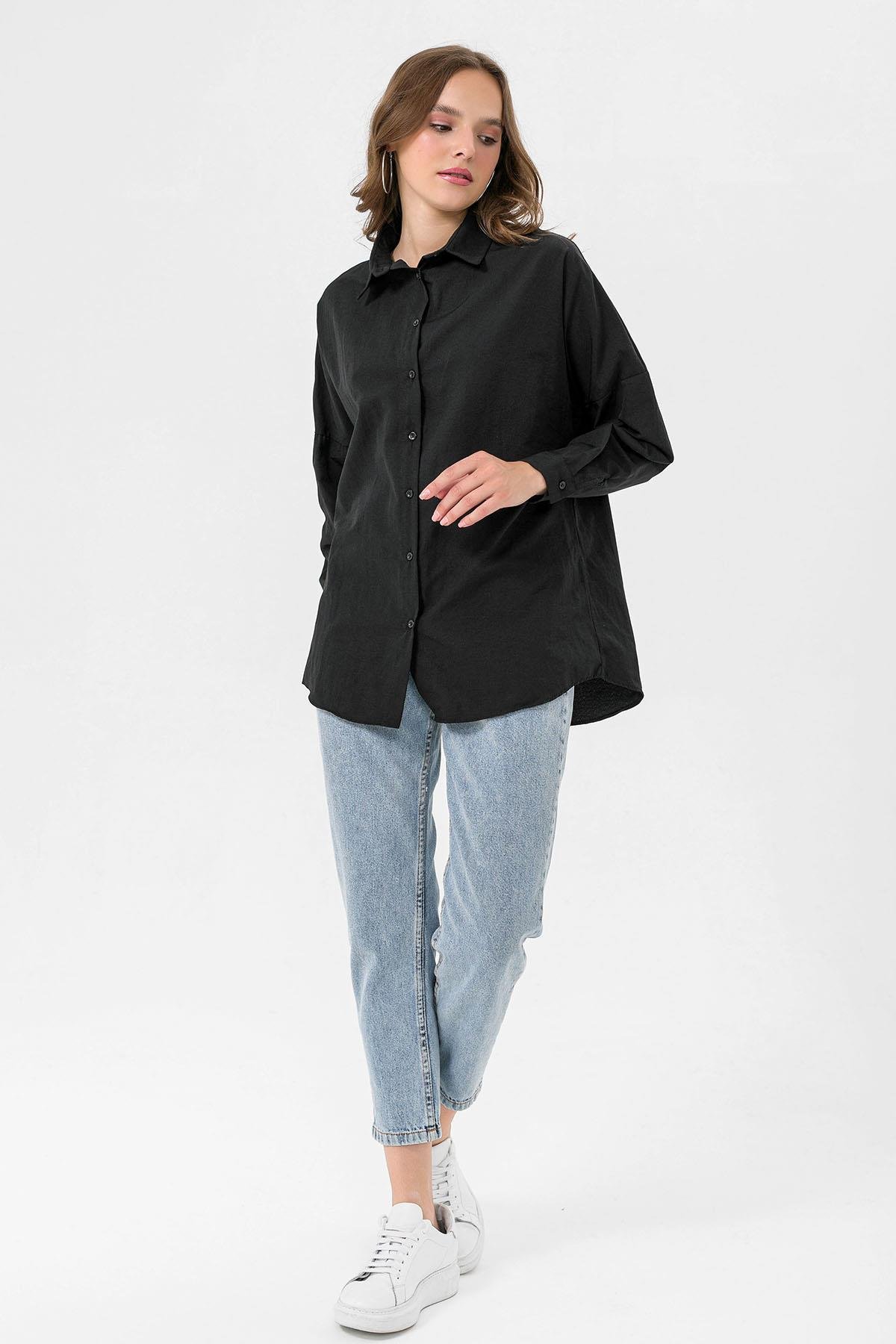 Kadın Oversize Poplik Gömlek