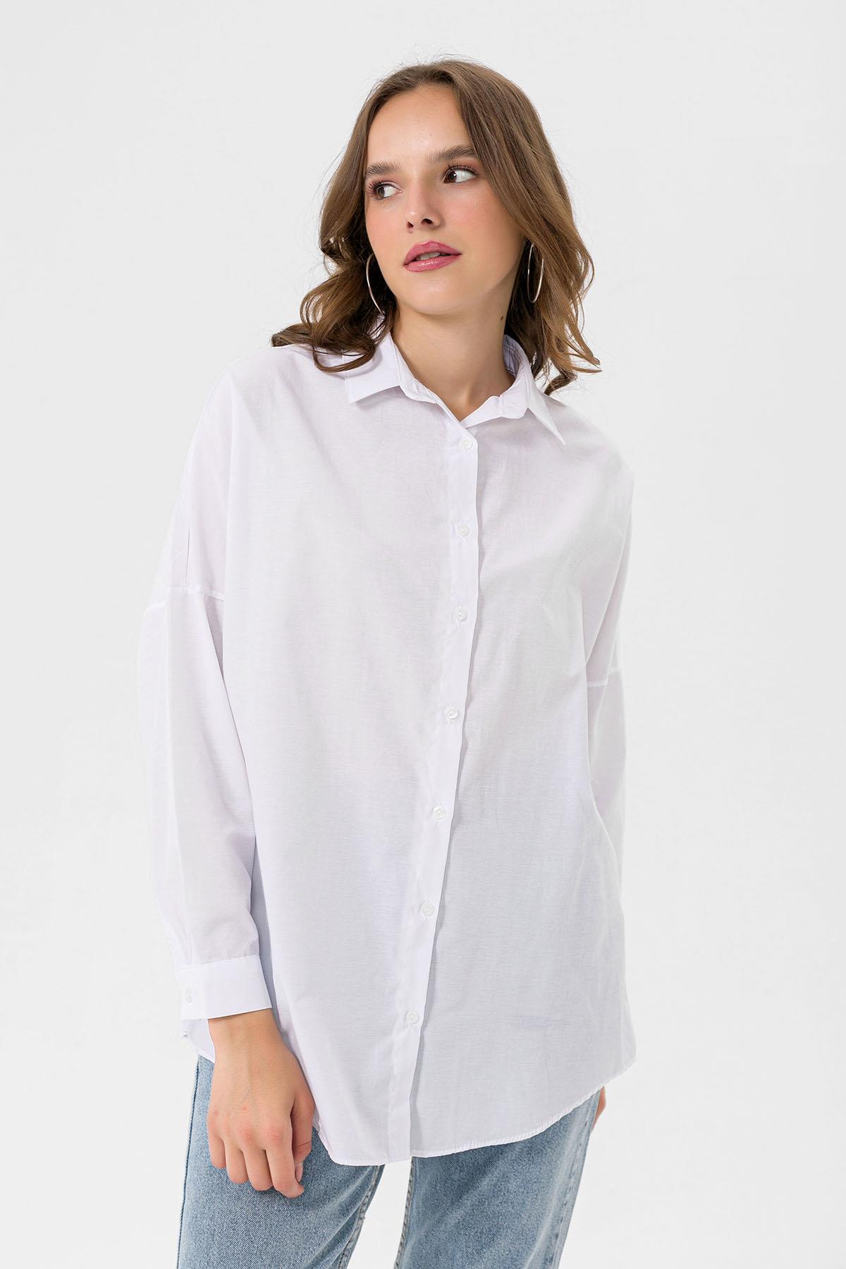 Kadın Oversize Poplik Gömlek