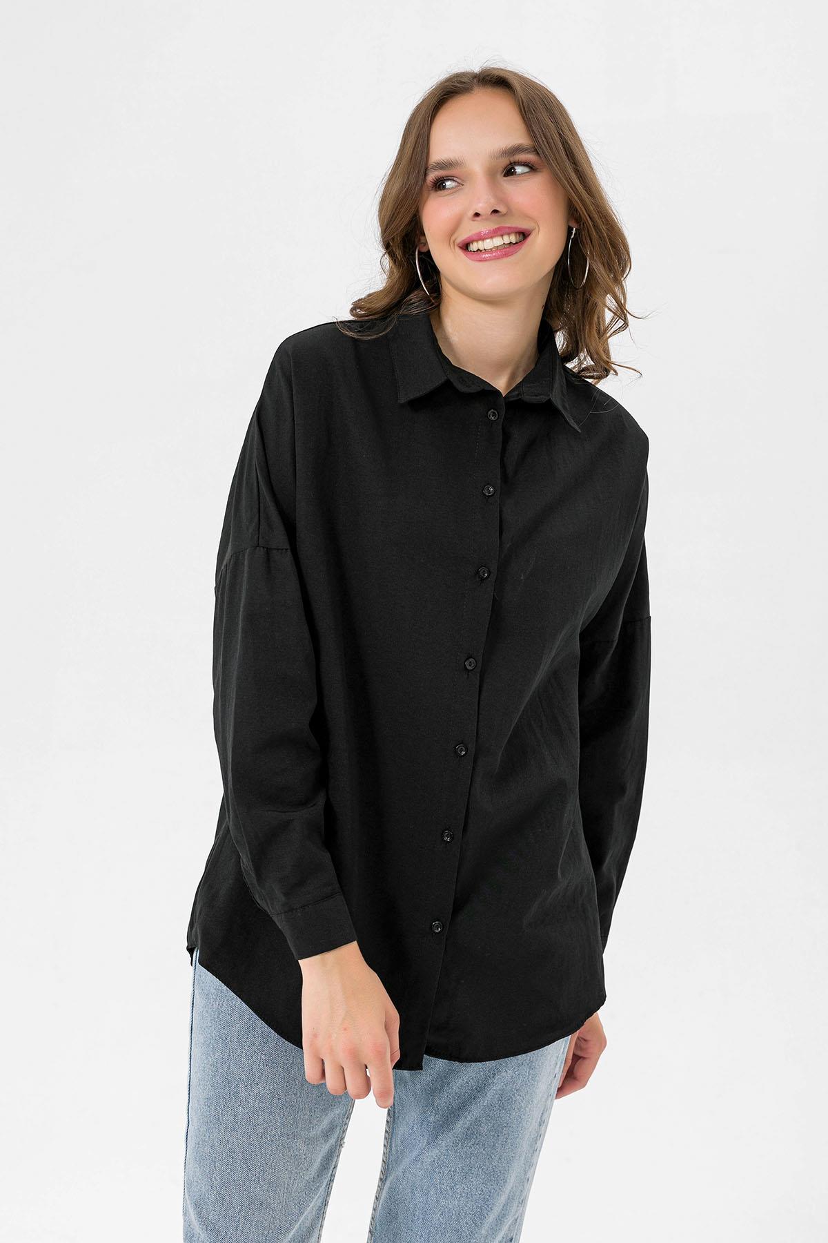 Kadın Oversize Poplik Gömlek