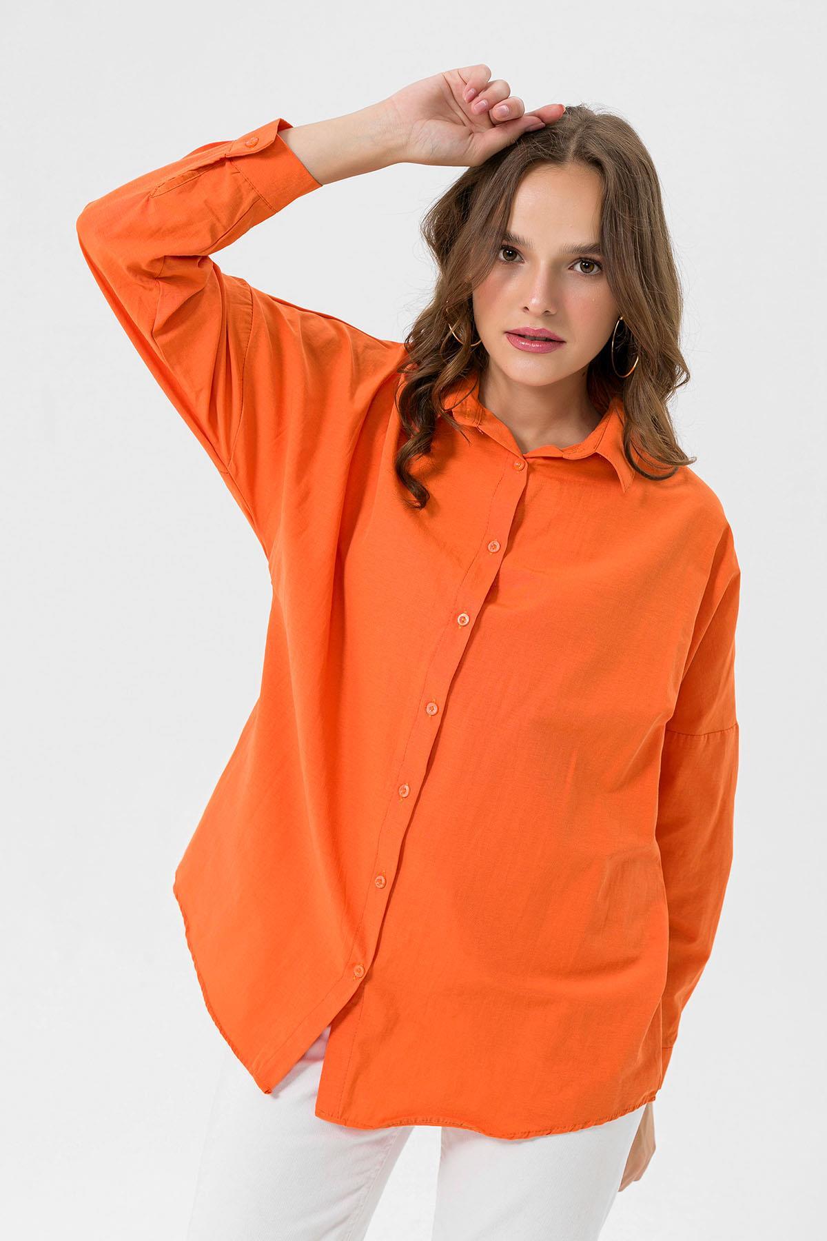 Kadın Oversize Poplik Gömlek