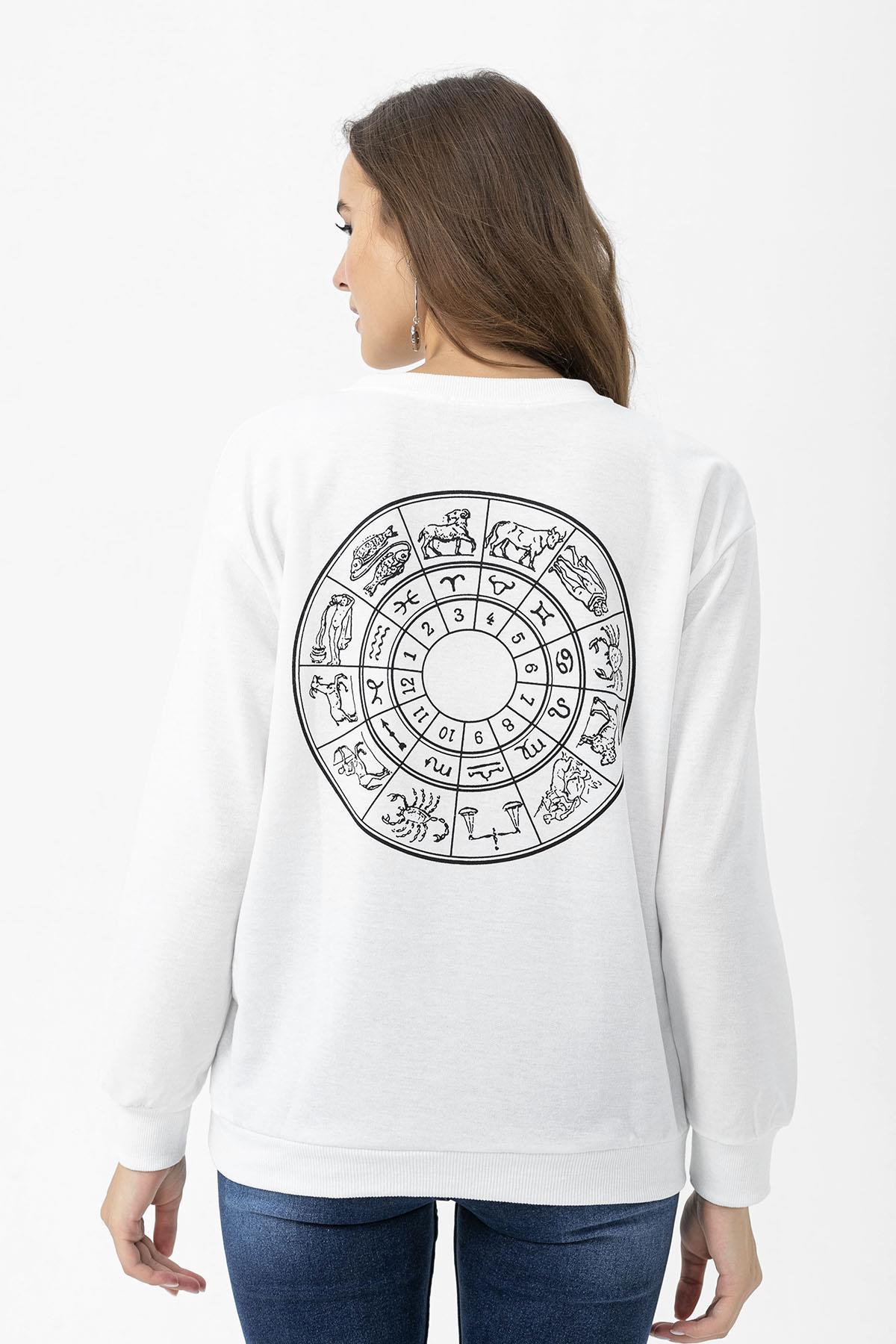 Kadın Sırt Baskı Detaylı Oversize Sweatshirt