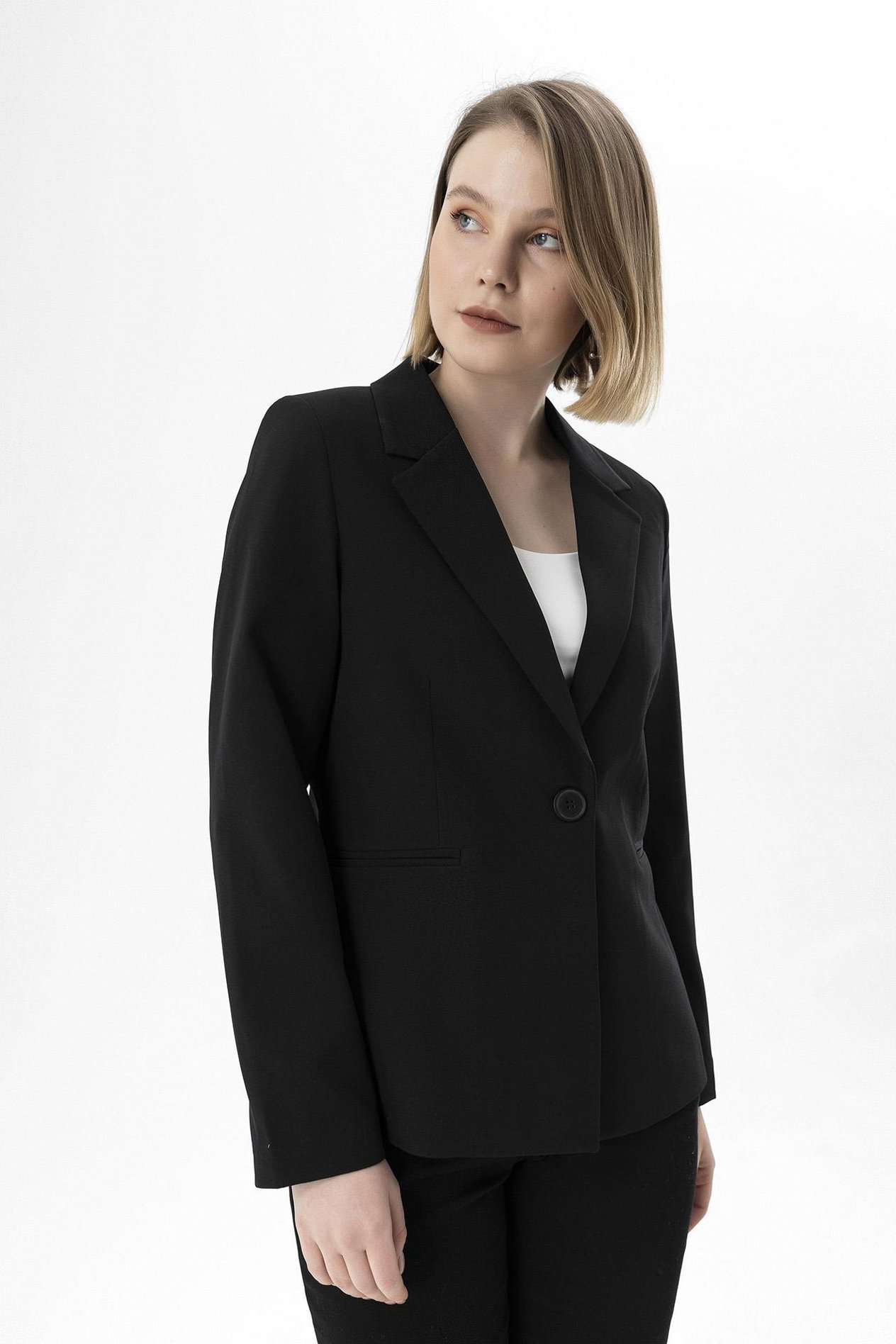 Kadın Tek Düğme Blazer Ceket