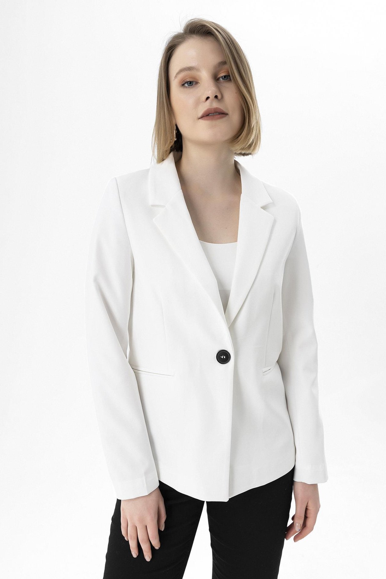 Kadın Tek Düğme Blazer Ceket