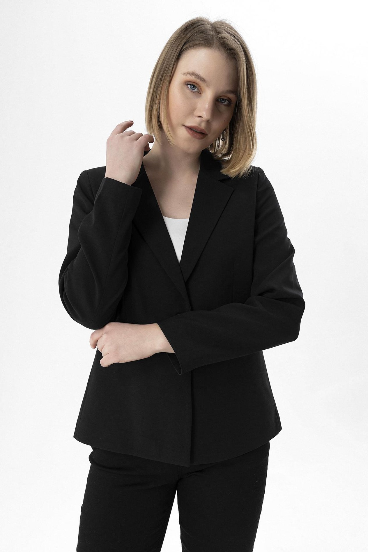 Kadın Tek Düğme Blazer Ceket
