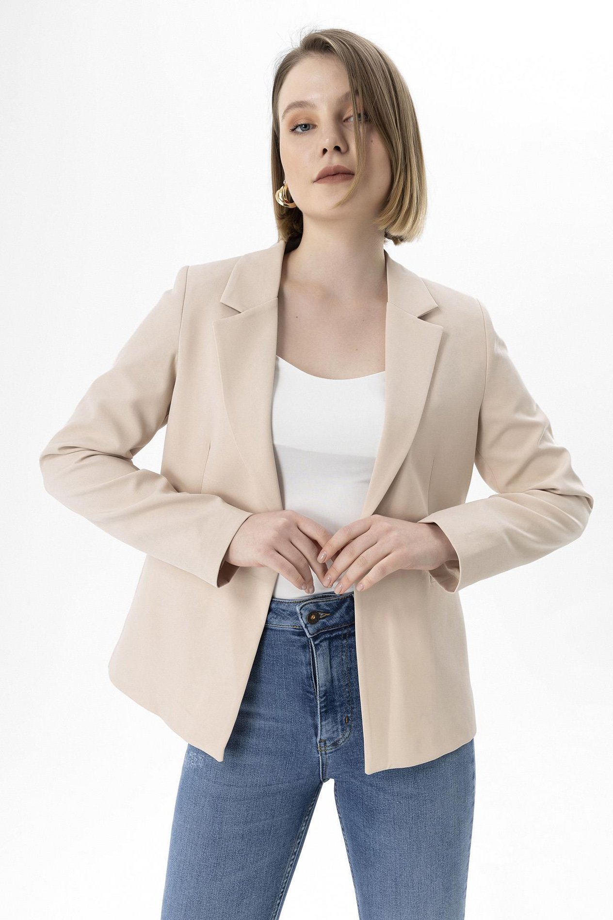 Kadın Tek Düğme Blazer Ceket