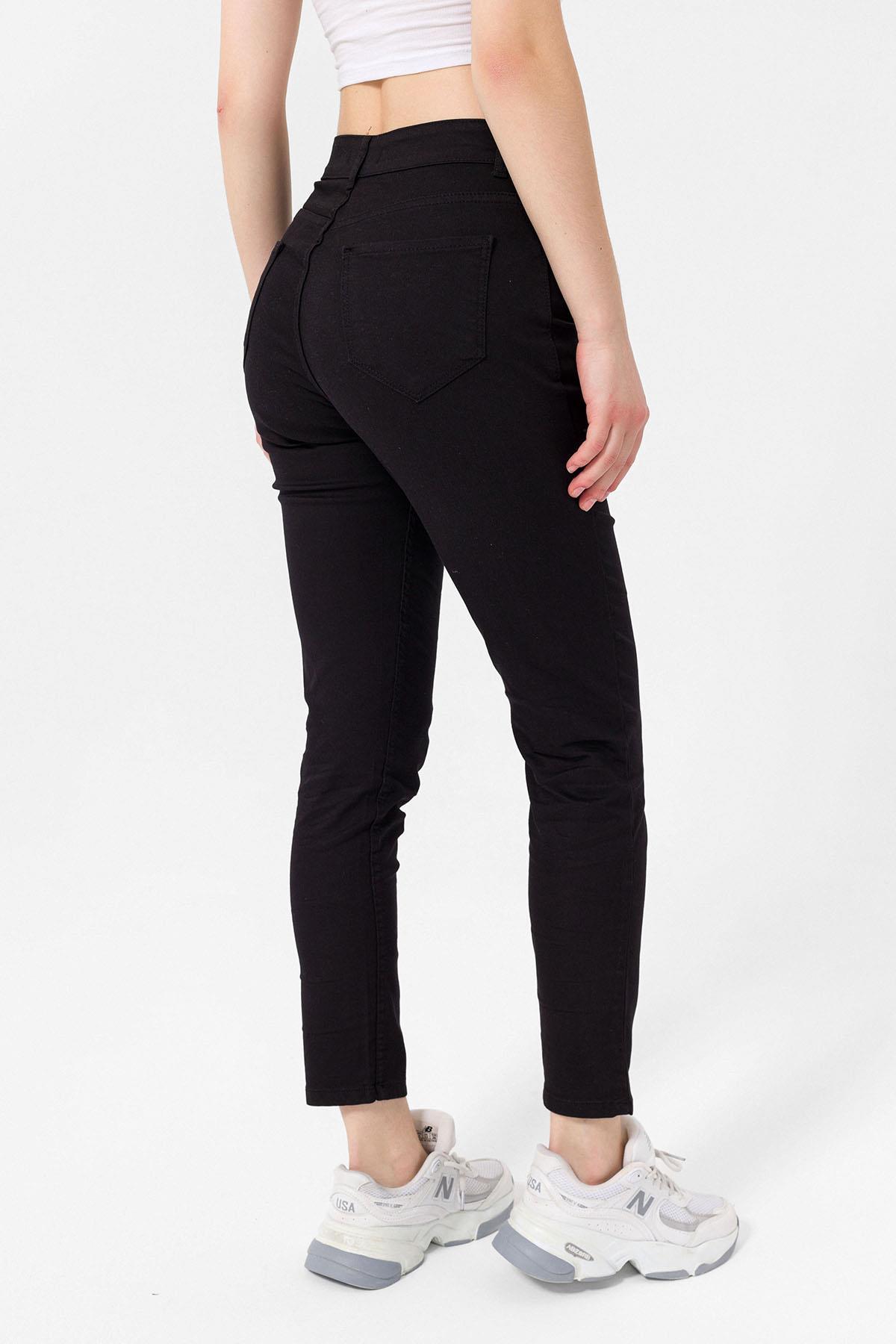 Kadın Yüksek Bel Dar Paça Gabardin Pantolon 235149 -