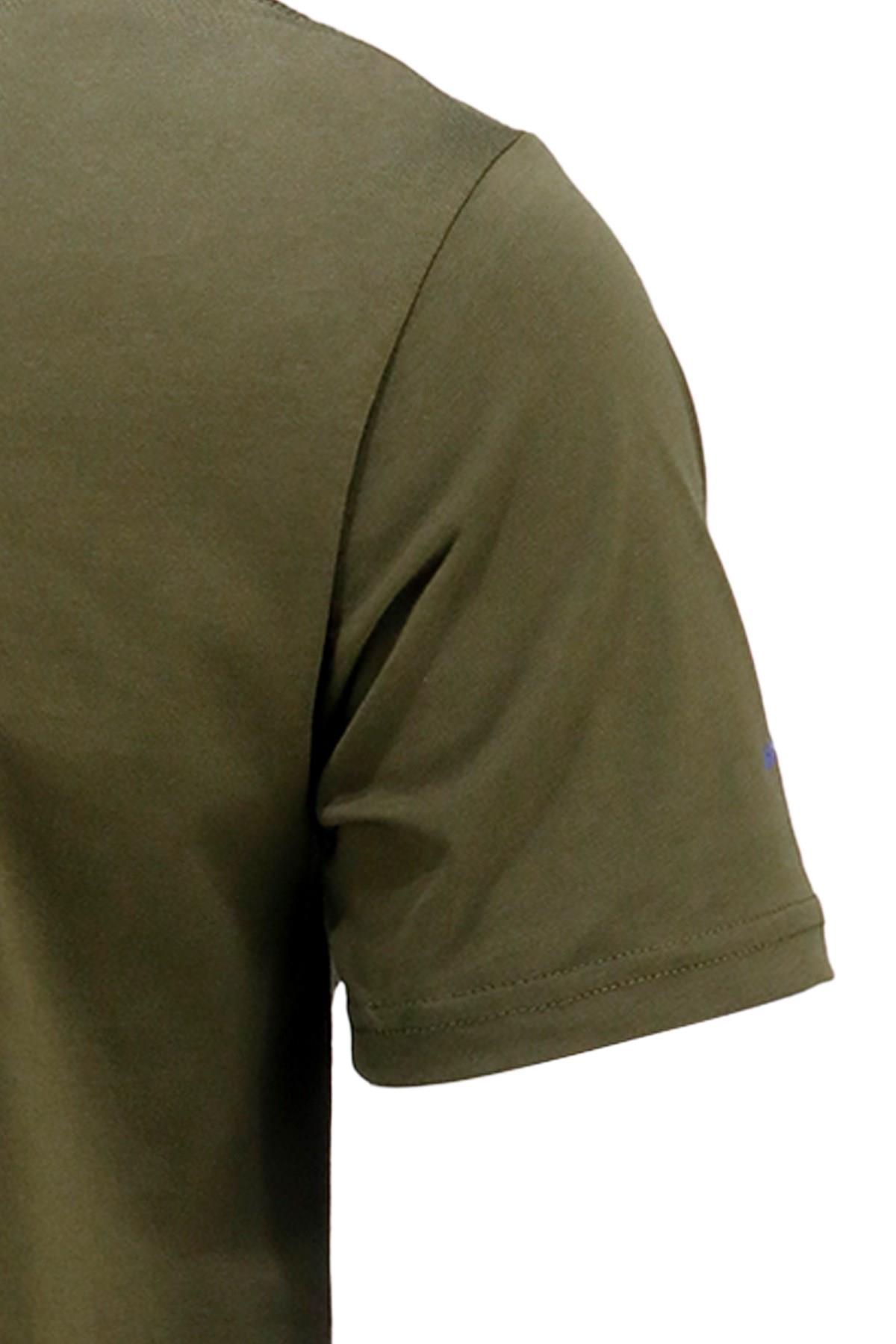T-ShirtShinzoneErkek Bisiklet Yaka Standart Fit Göğüs Baskılı Haki T-Shirt