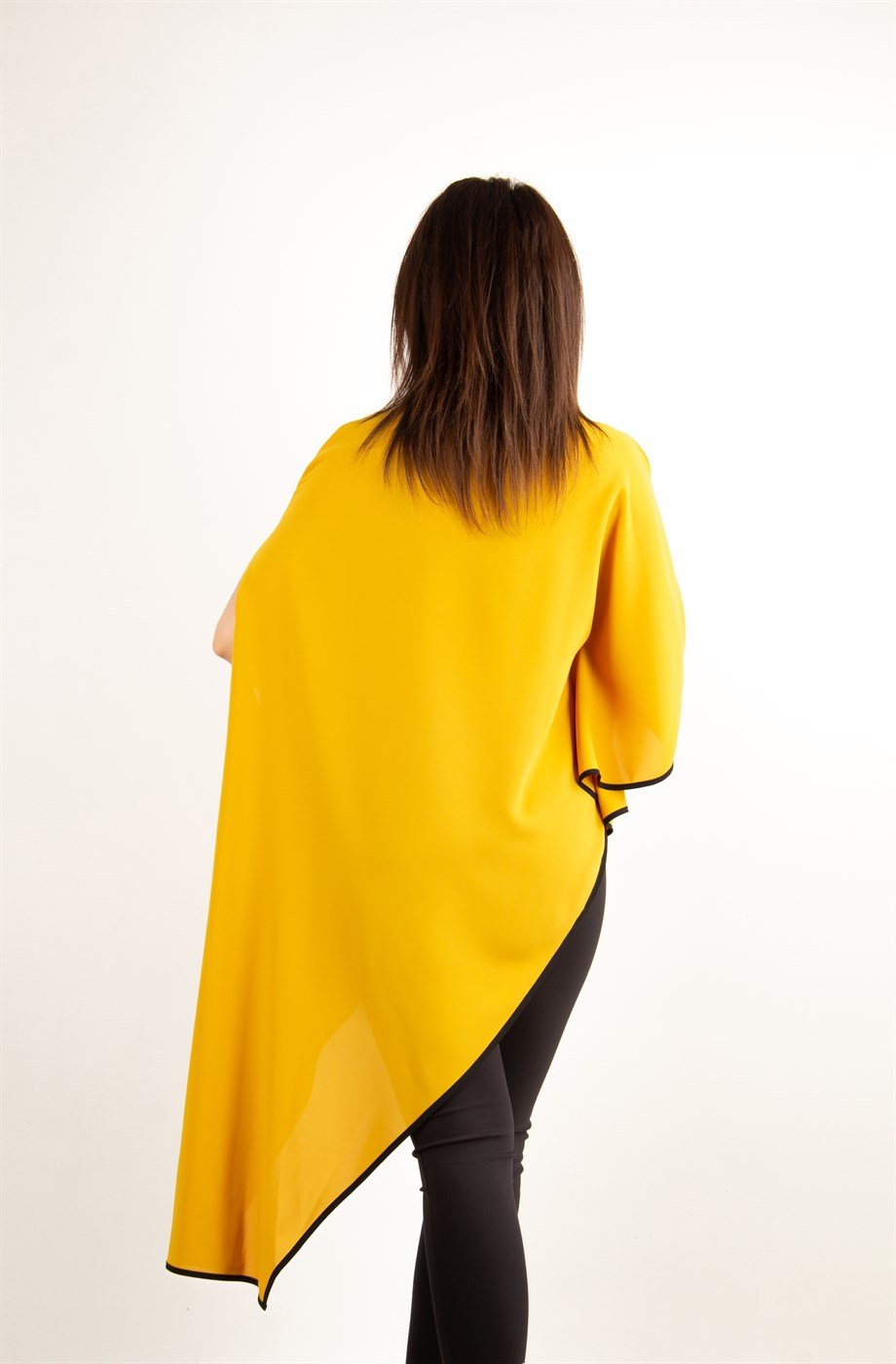 Asymmetric Cut Blouse - Mustard