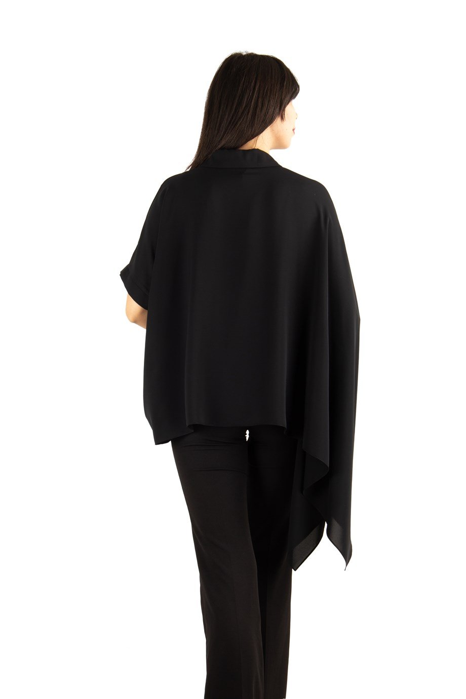 Asymmetric Cut Oversize Shirt - Black