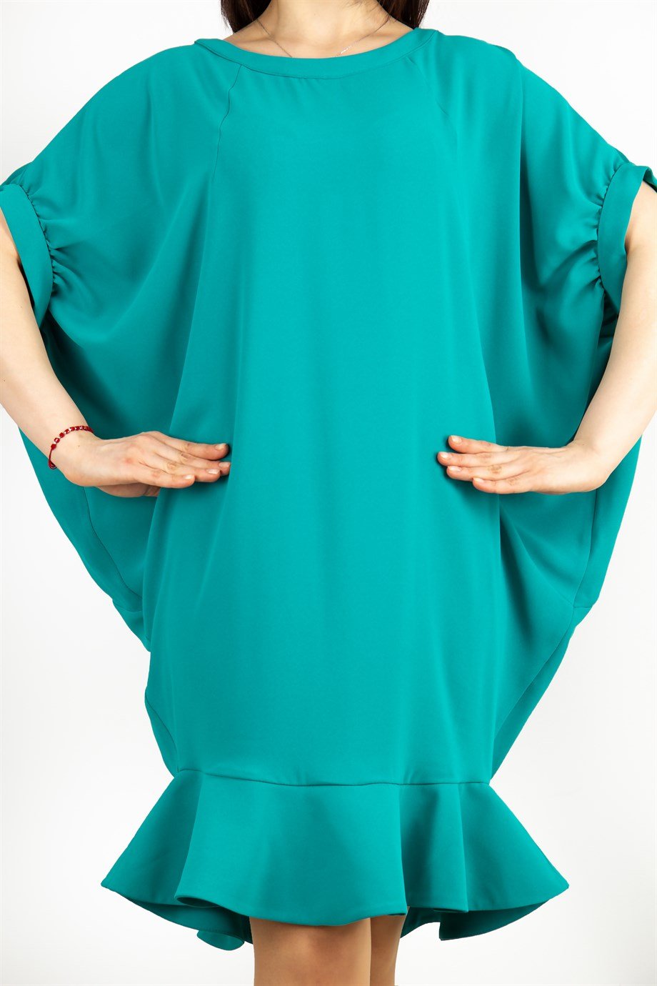Batwing Fishtail Hem Big Size Midi Dress