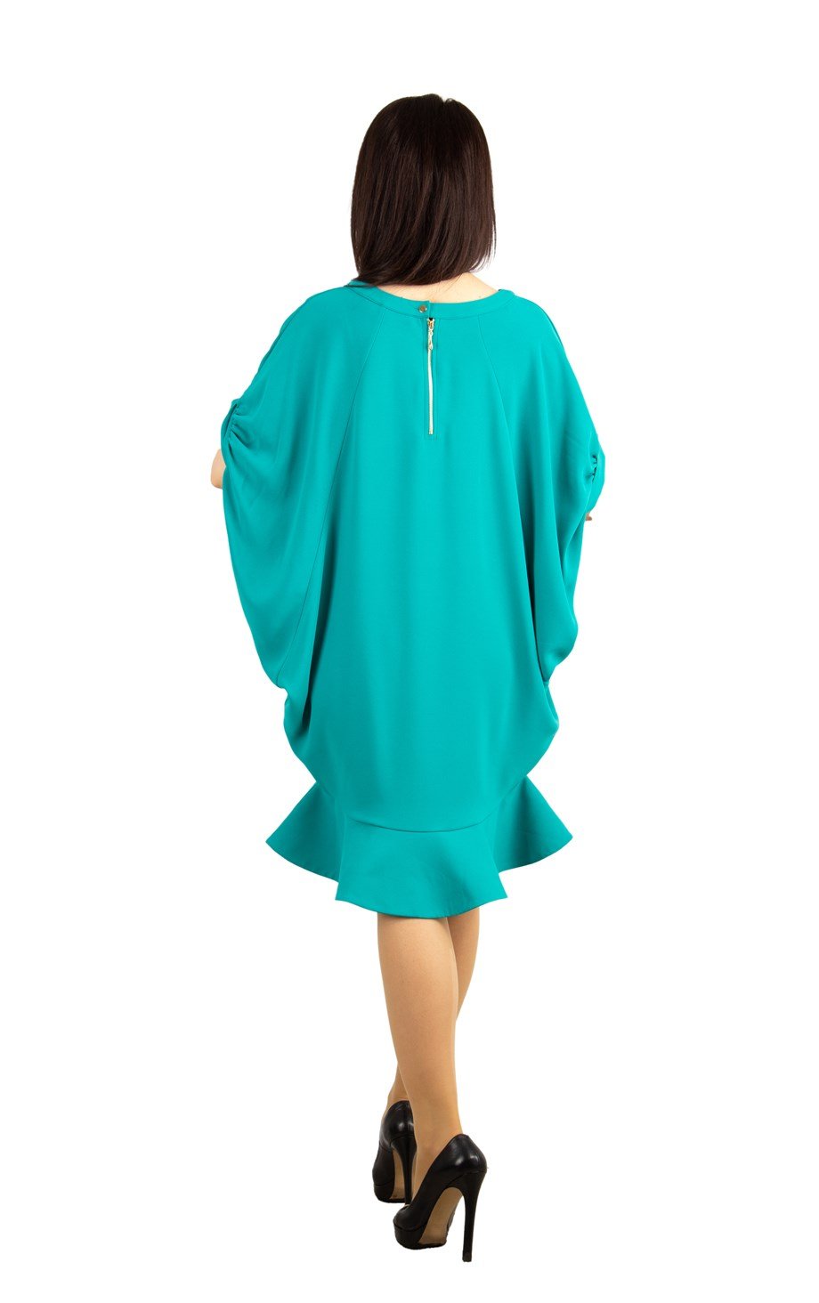 Batwing Fishtail Hem Big Size Midi Dress