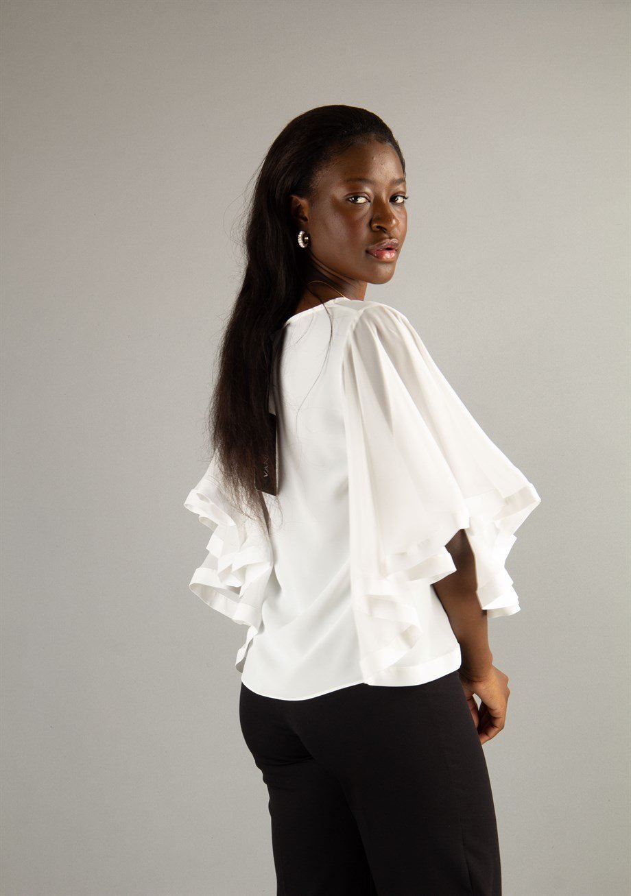 Bell Sleeve Blouse - White