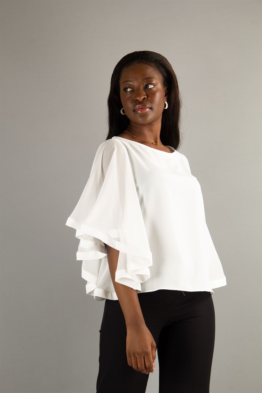 Bell Sleeve Blouse - White