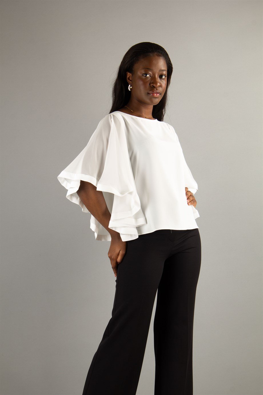 Bell Sleeve Blouse - White
