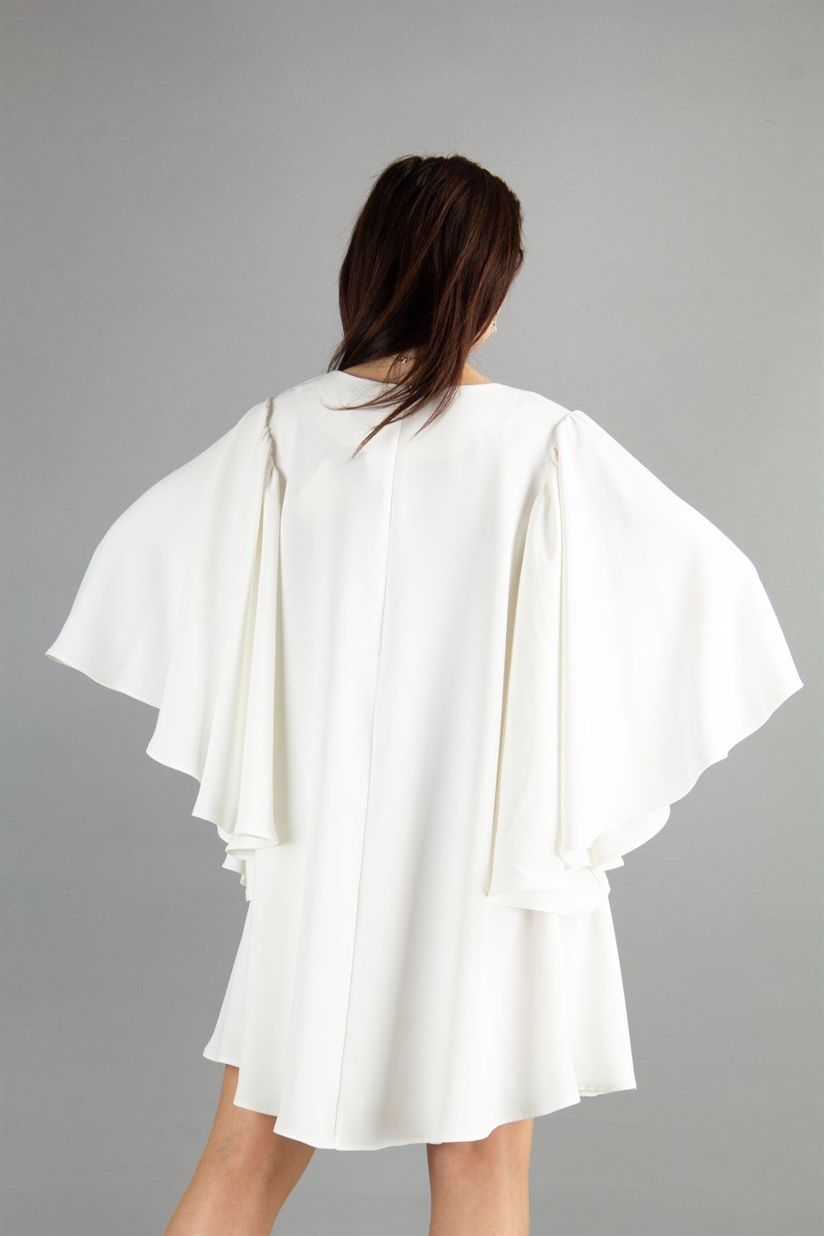 Bell Sleeve Mini Dress - White