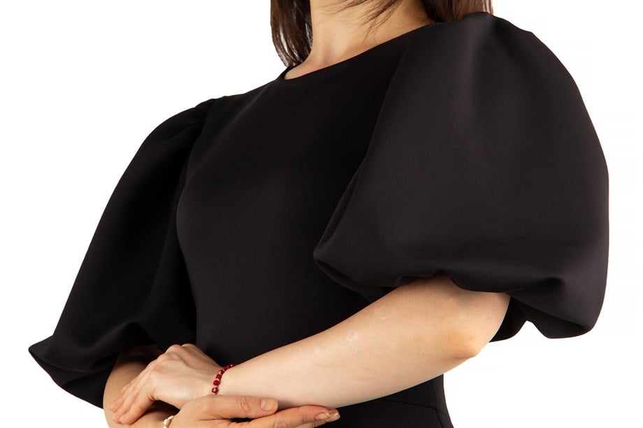 Bishop Sleeve Scuba Dress - Black