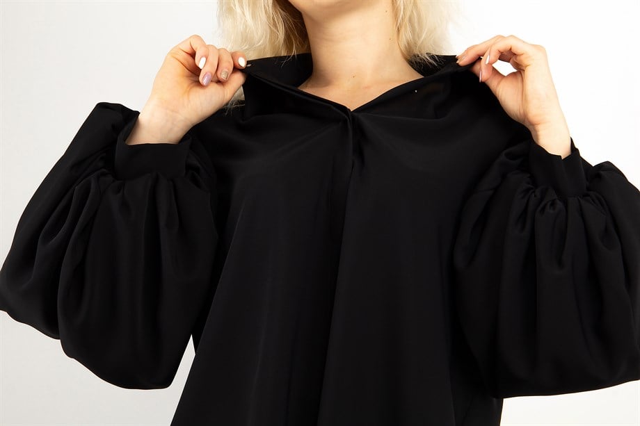 Bishop Sleeves Blouse - Black