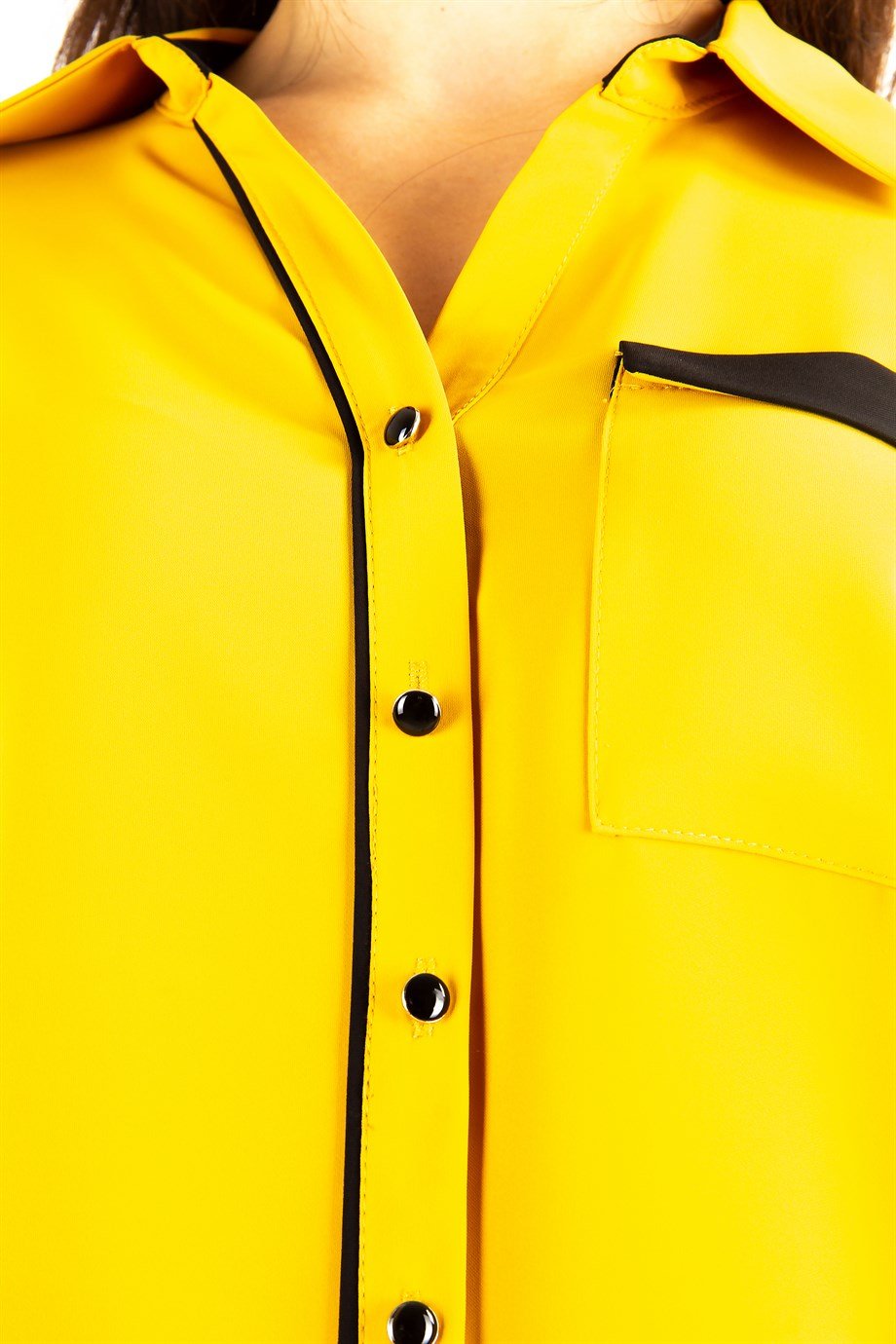 Brooch Detail Classic Shirt - Mustard