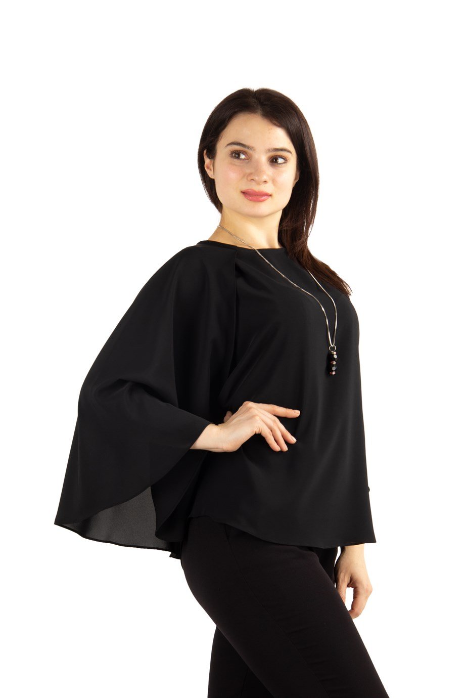 Cape Blouse - Black