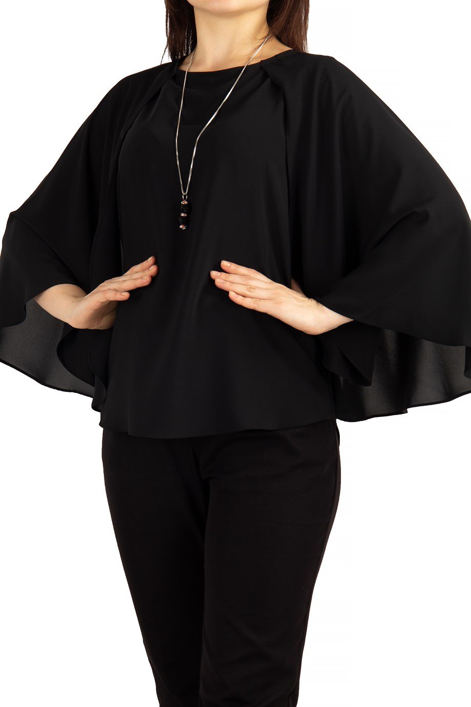 Cape Blouse - Black