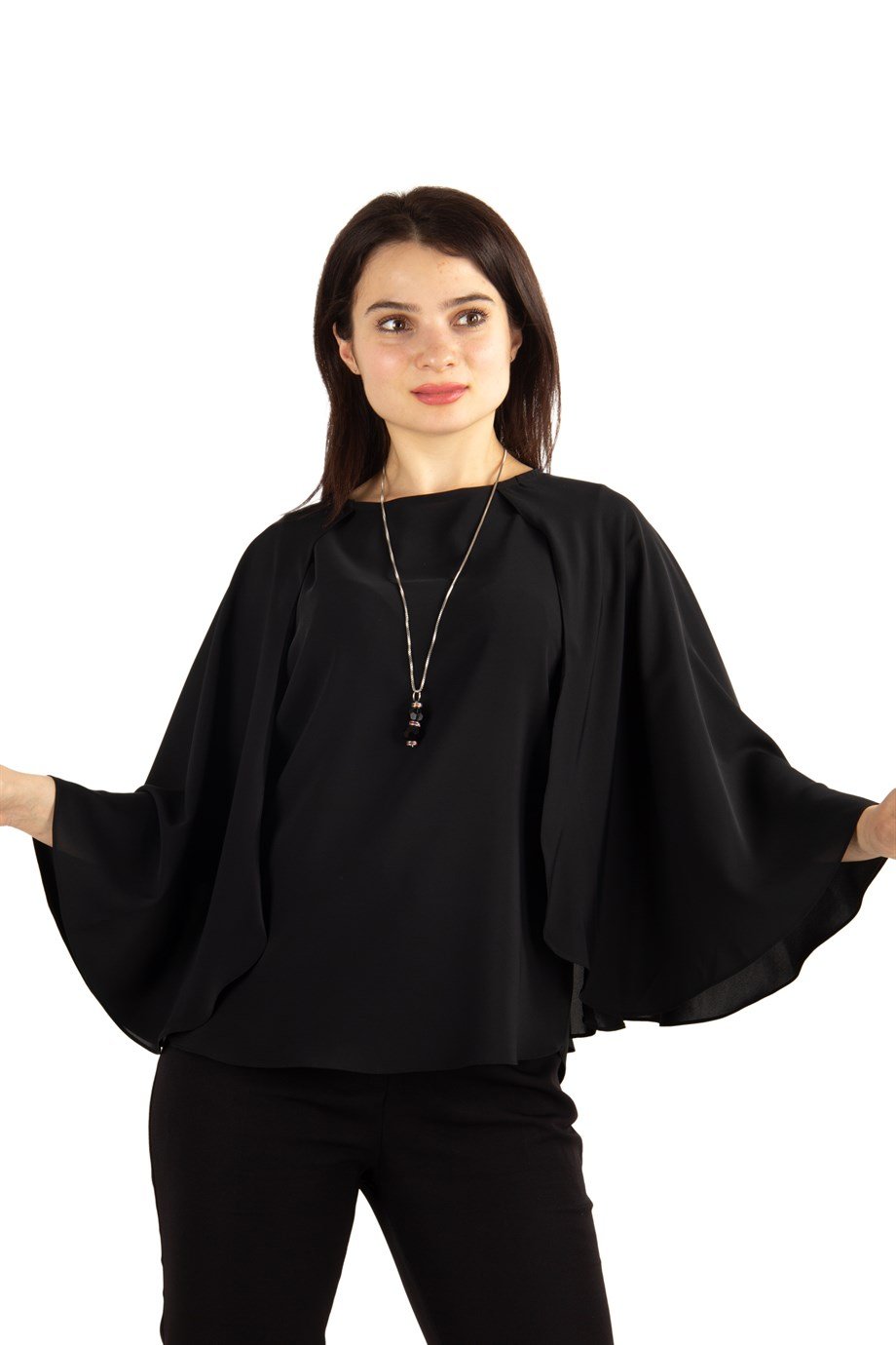 Cape Blouse - Black