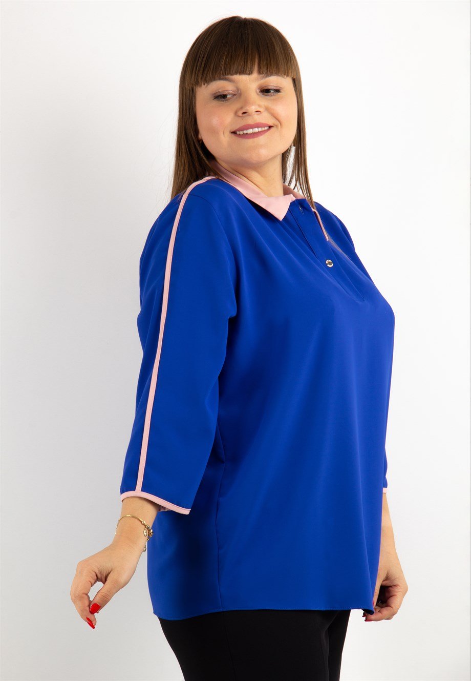 Classic Big Size Office Shirt - Saxe