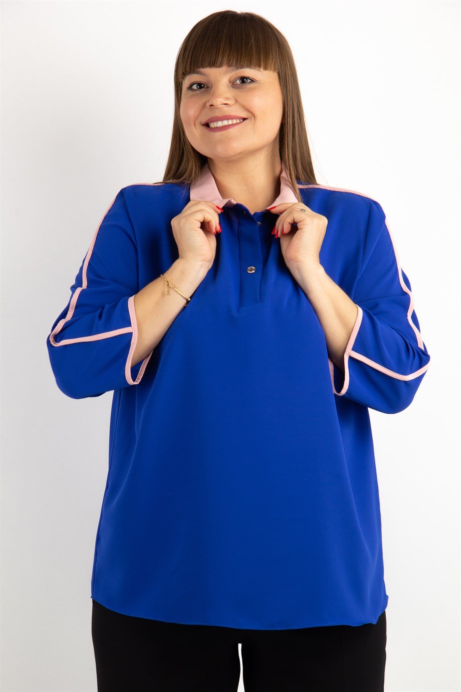 Classic Big Size Office Shirt - Saxe