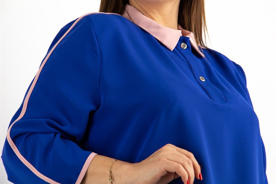 Classic Big Size Office Shirt - Saxe
