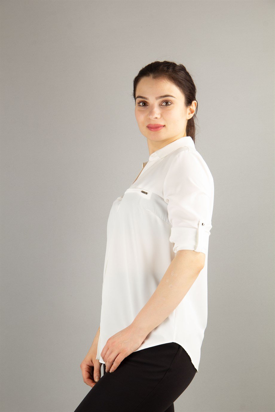 Classic Office Plus Size Shirt - White