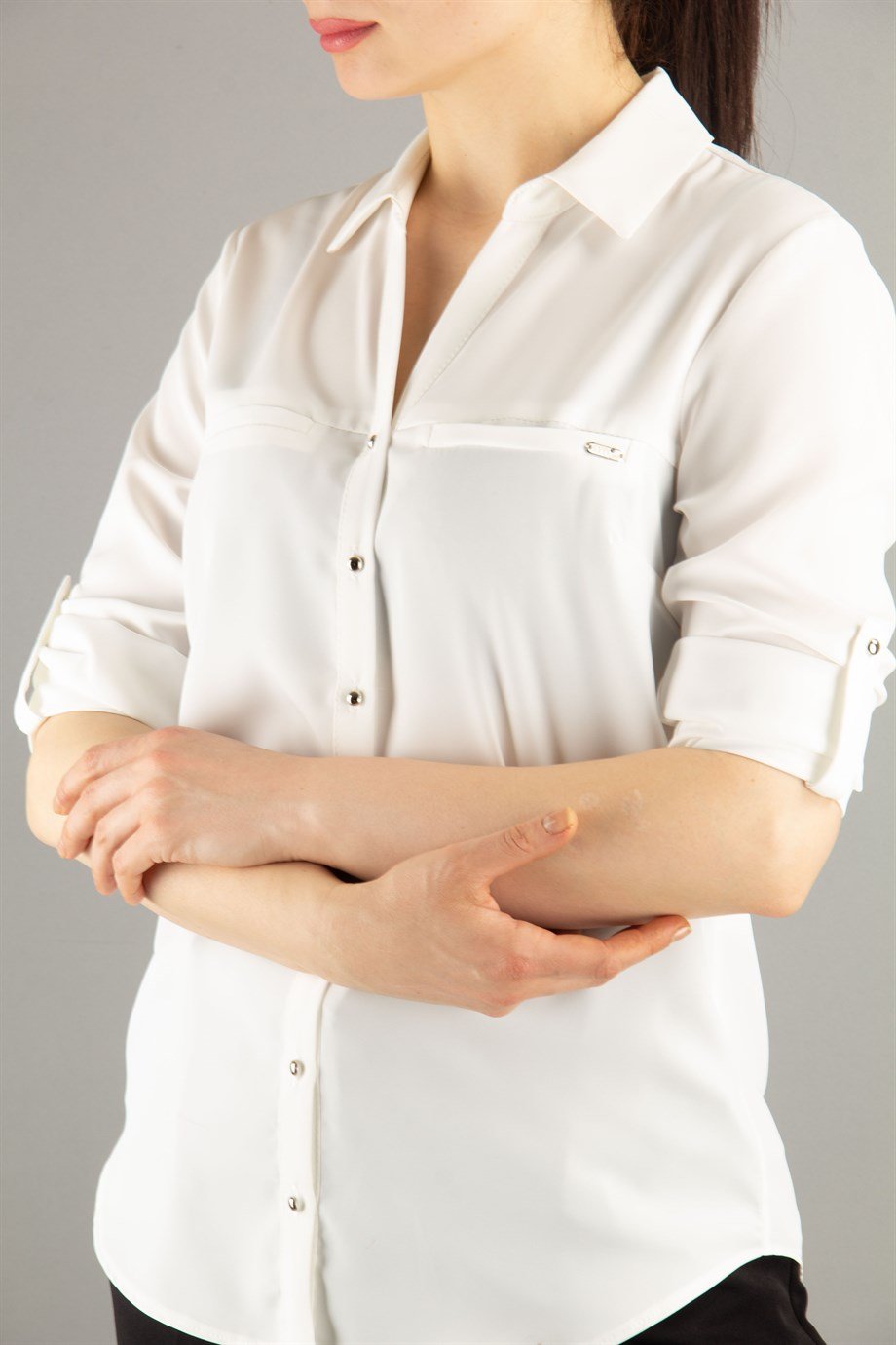 Classic Office Plus Size Shirt - White