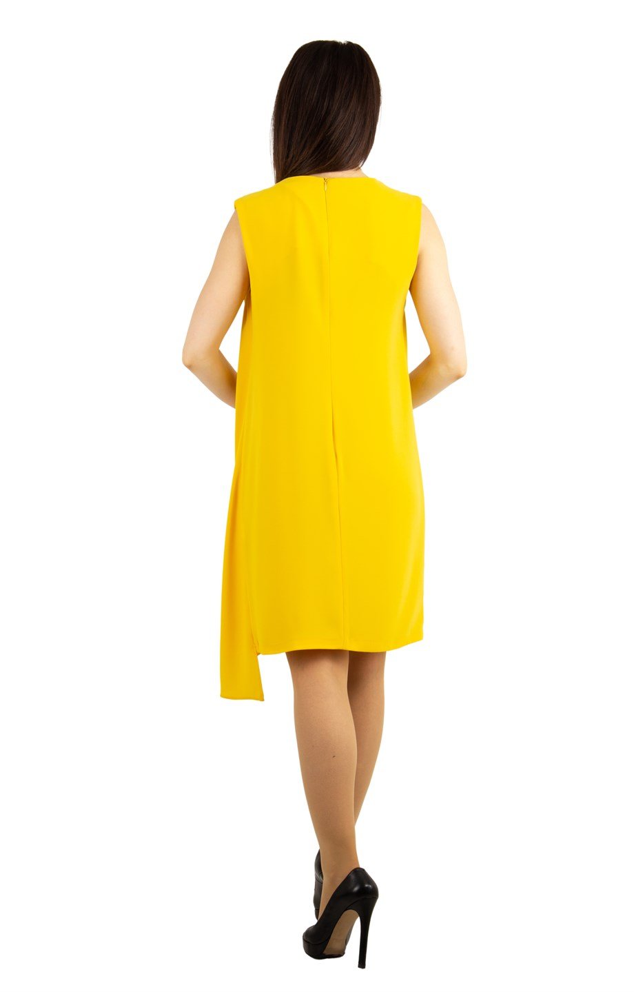 Crew Neck Draped Big Size Dress