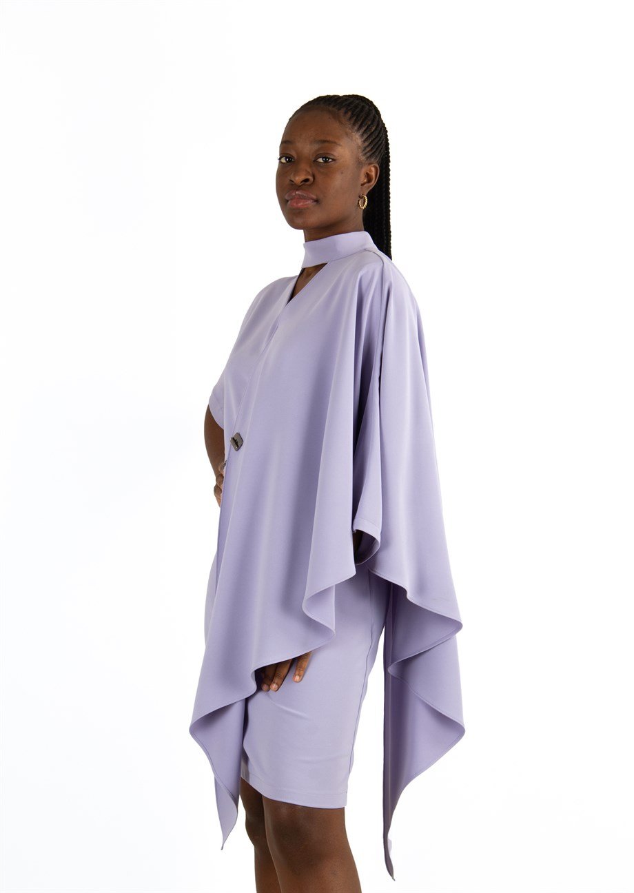 Draped Dress With Chain - Lilac