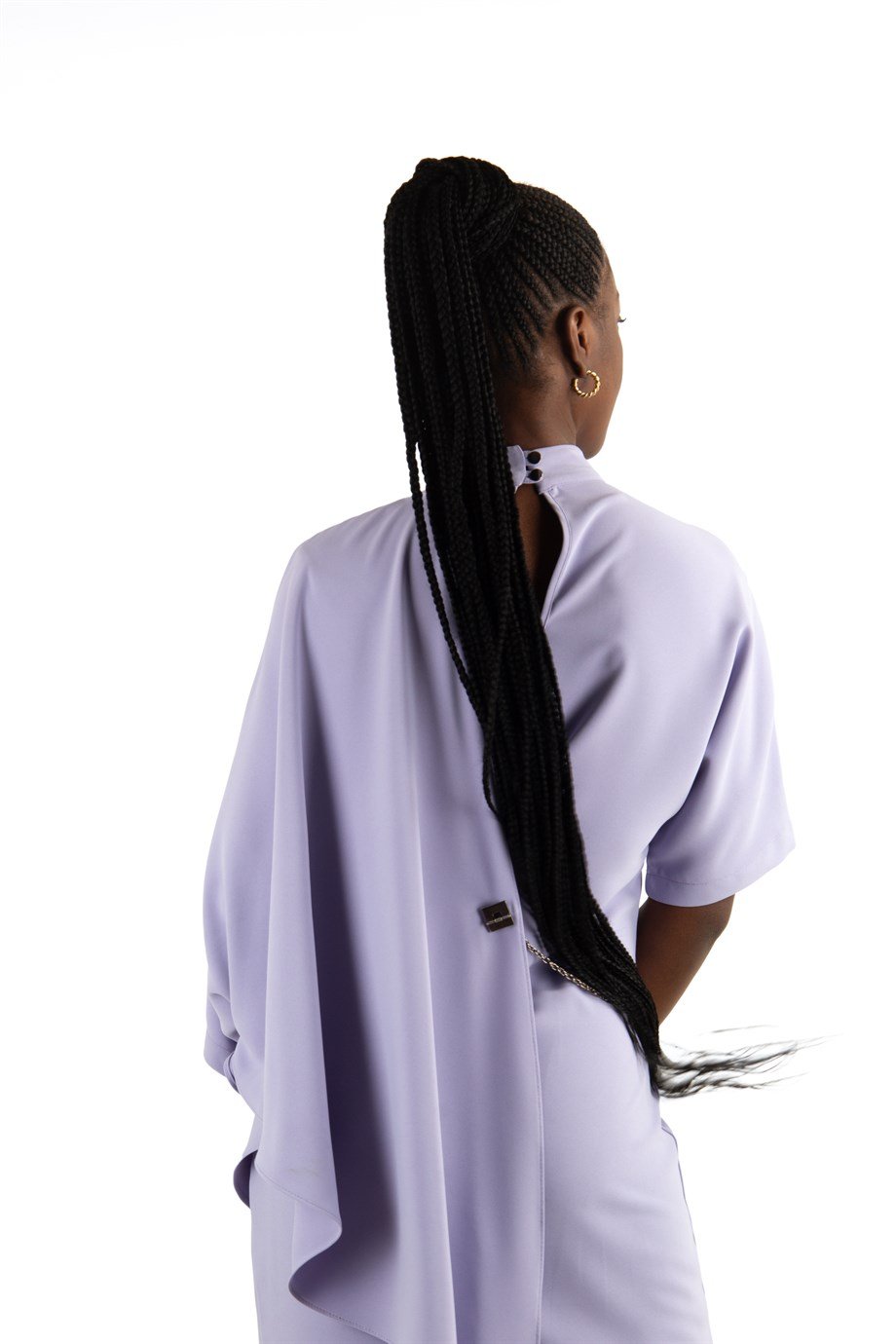 Draped Dress With Chain - Lilac