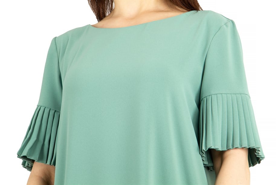 Hem and Sleeves Frilled Dress - Mint Green