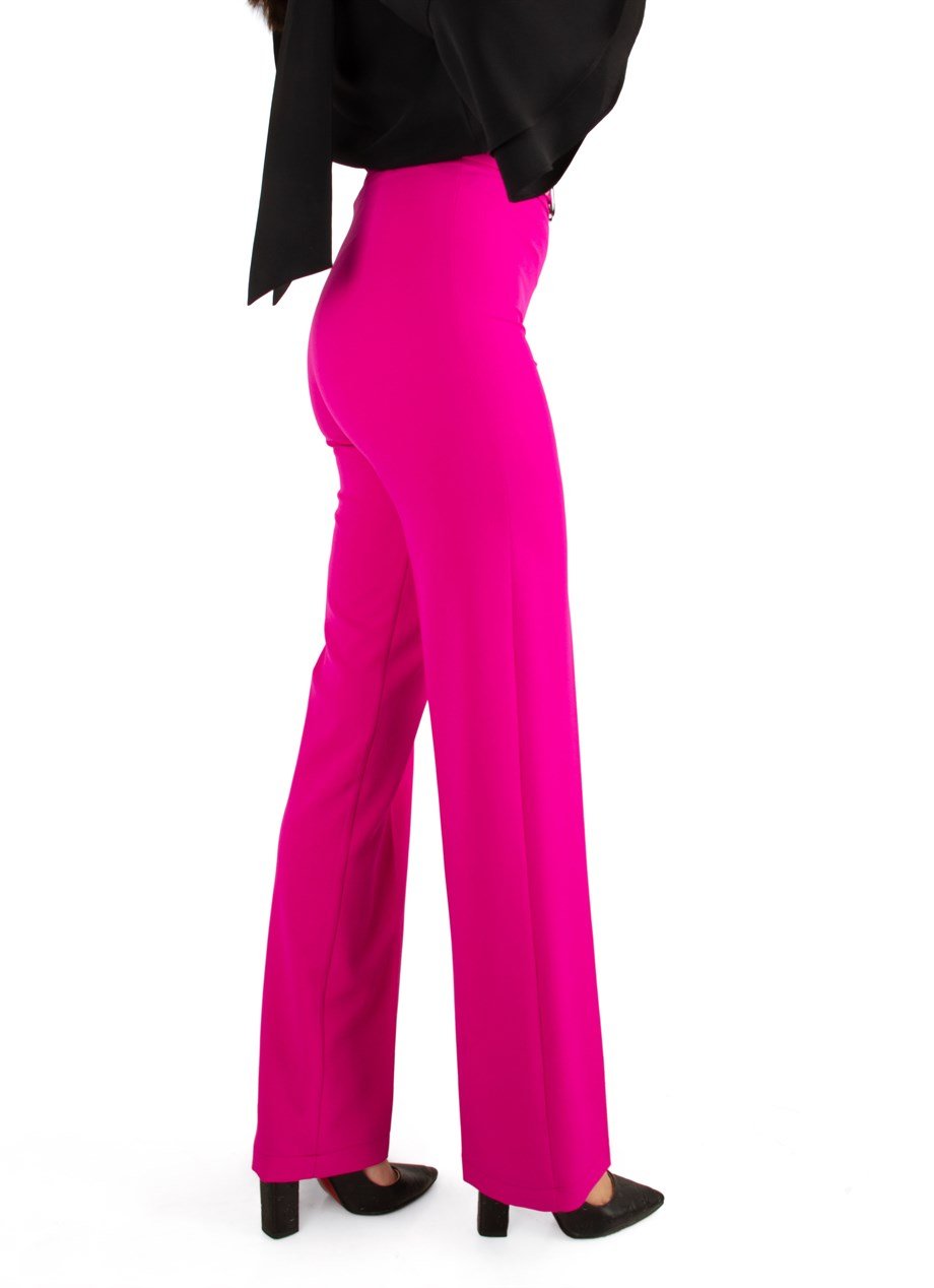 High Rise Flared Trouser - Fuchsia