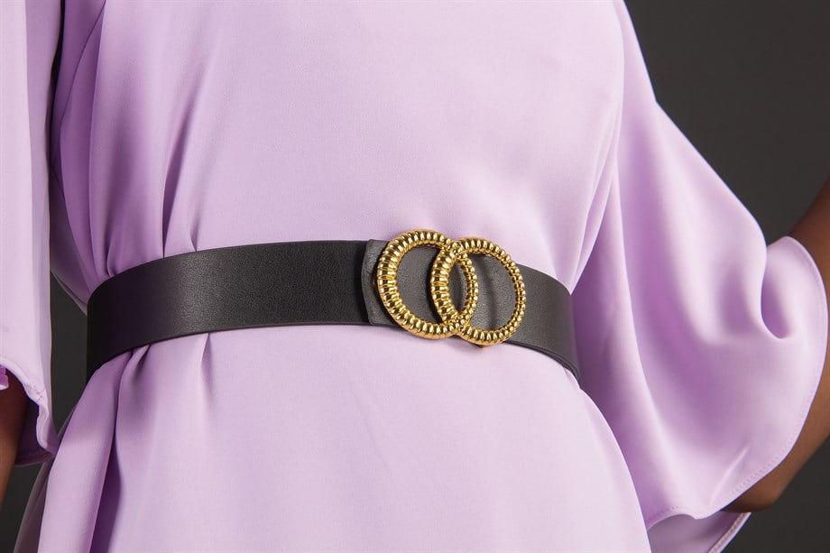Key Hole Neck Bell Sleeve Big Size Dress - Lilac