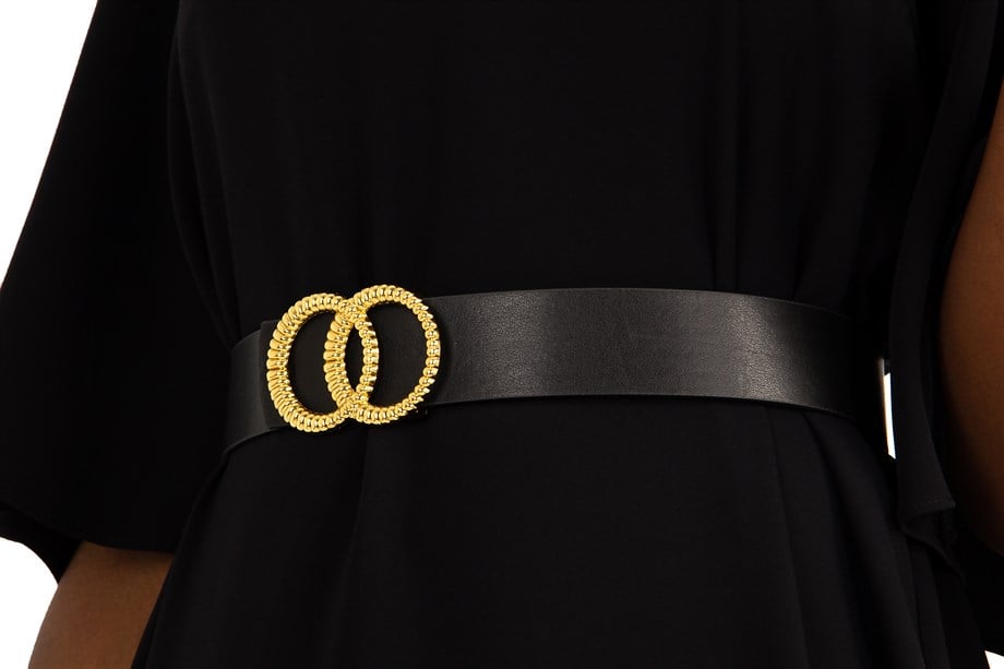 Key Hole Neck Bell Sleeve Dress - Black