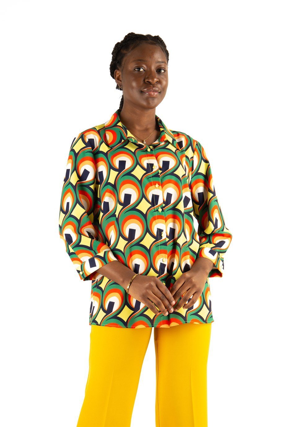 Multicolor Printed Shirt - Yellow