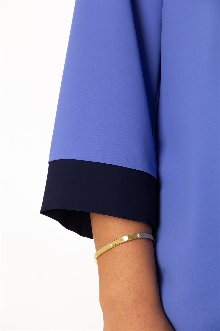 Neck Detail Top - Indigo