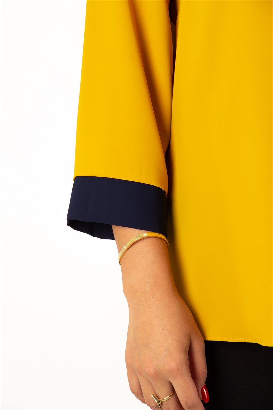 Neck Detail Top - Mustard