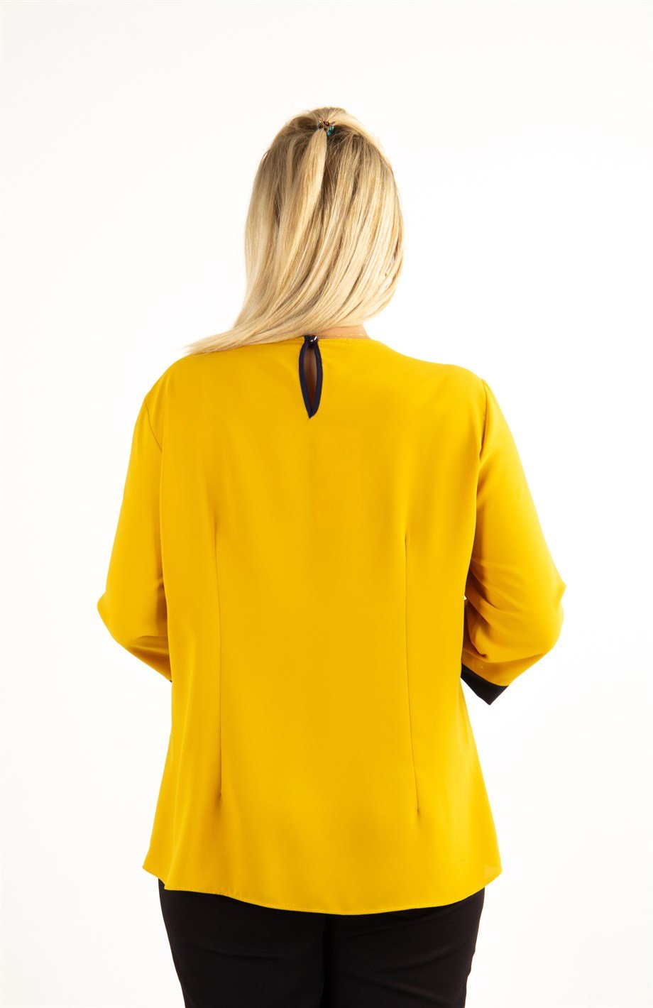 Neck Detail Top - Mustard