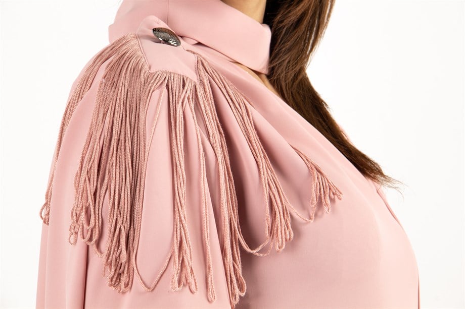 One Shoulder Tie Blouse - Powder