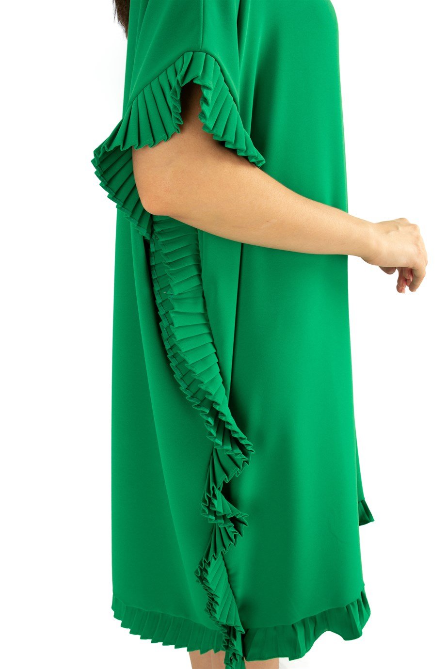 Oversized Frill Ruffle Dress - Grass Green