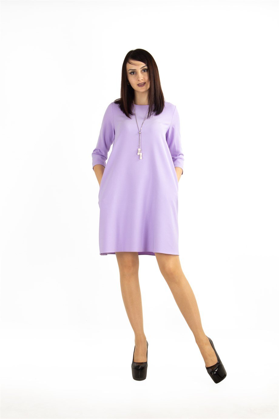 Plain Mini Dress - Lilac