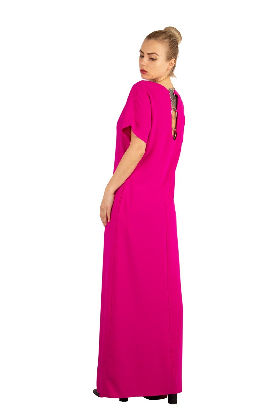 Ring Detail Long Dress - Fuchsia