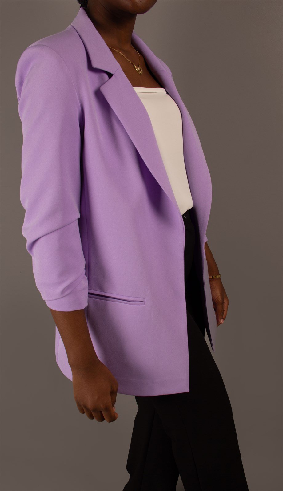 Ruched Blazer Women Jacked - Lilac