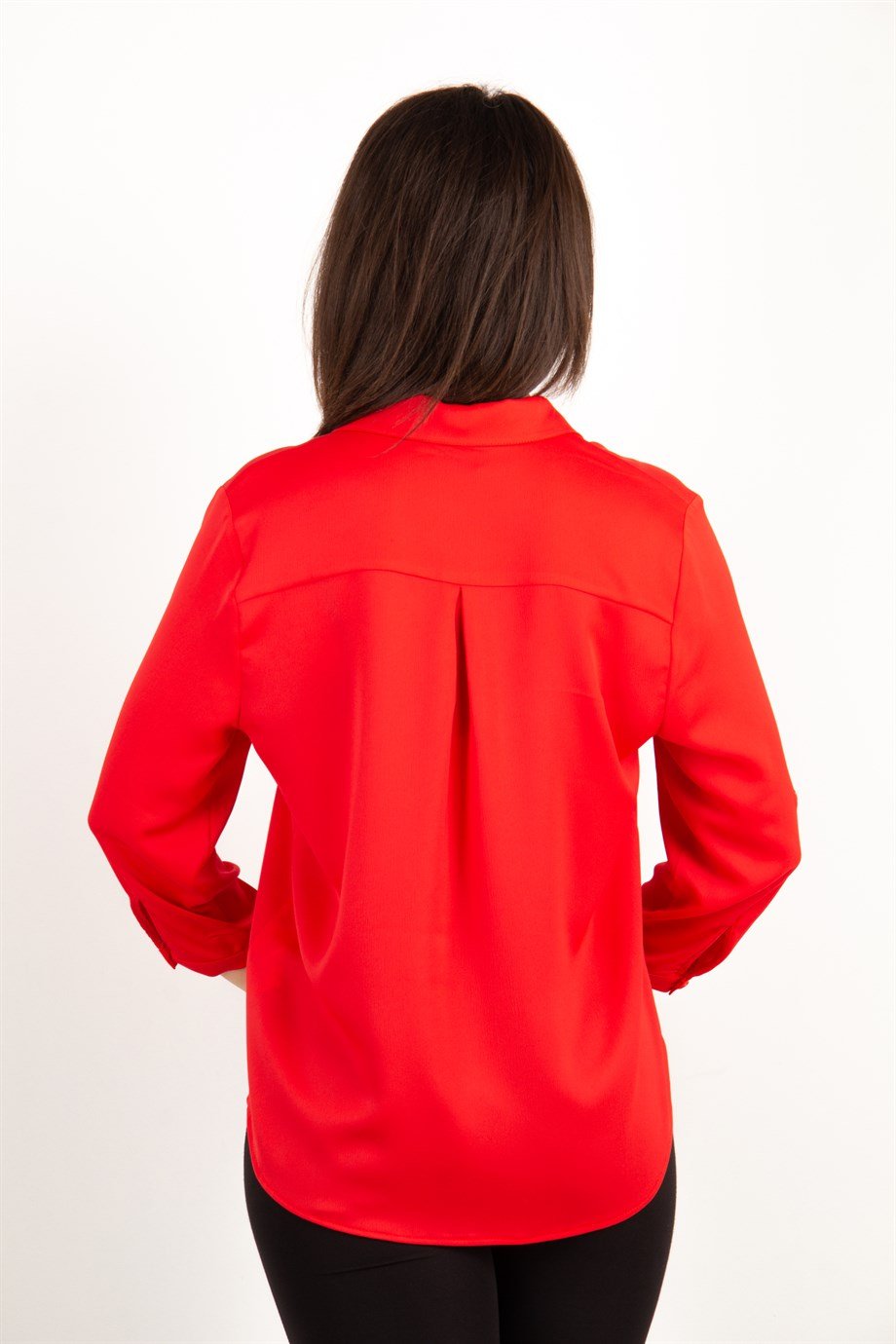 Silk Looking Classic Blouse - Red