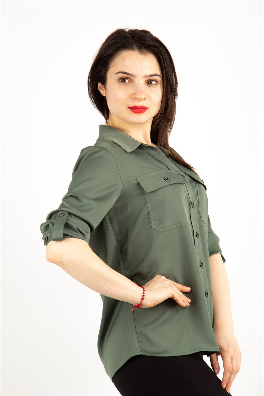 Silk Looking Classic Shirt - Khaki